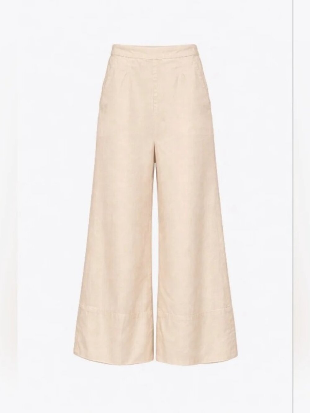 Pinko Denim Palazzo Trousers Wide Leg Size XS Beige